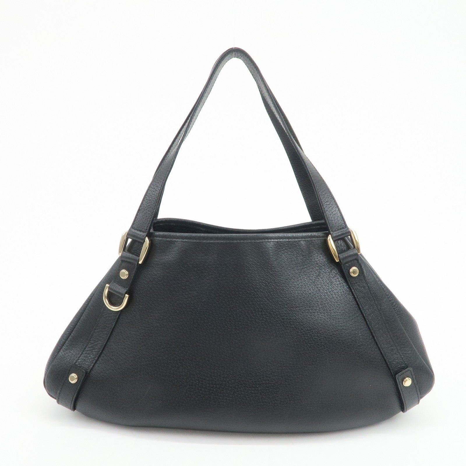 GUCCI Abbey Leather Tote Bag Hand Bag Black 130736