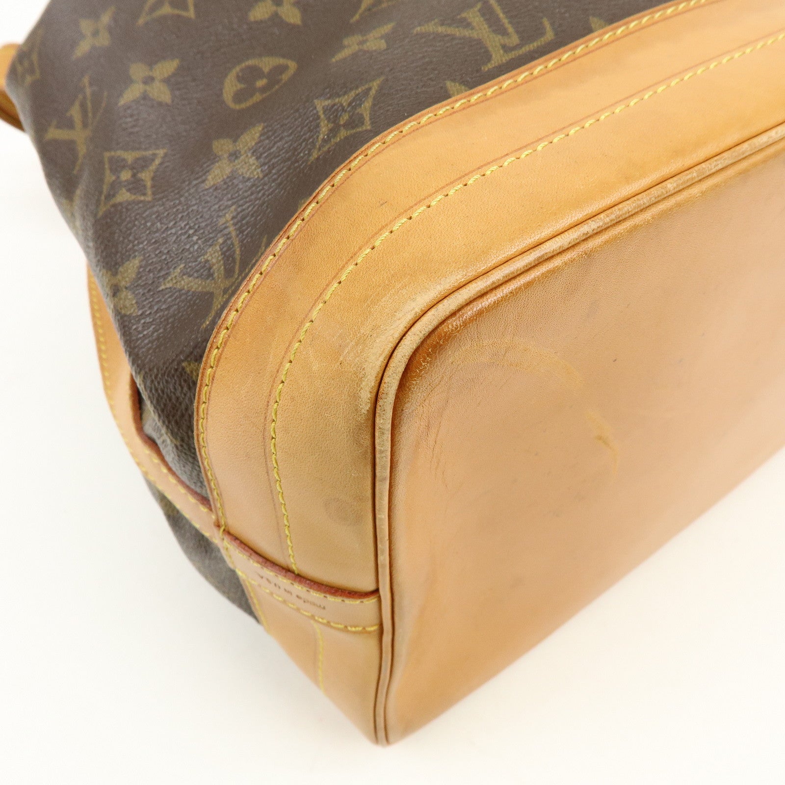 Louis Vuitton Monogram Noe Canvas Leather Shoulder Bag Brown M42224