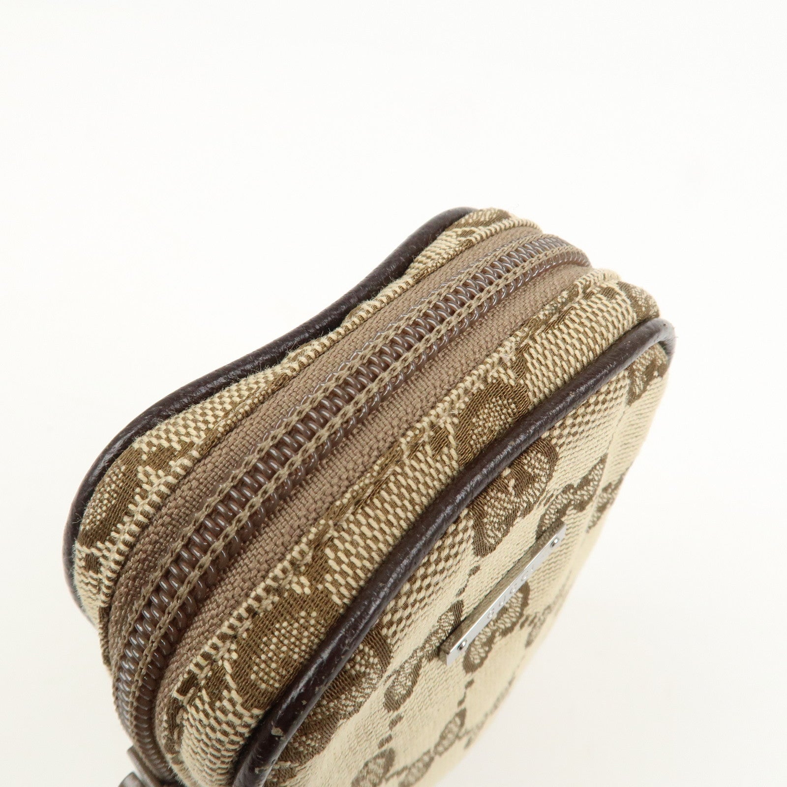 GUCCI GG Canvas Leather Cigarette Case Beige Brown 115249