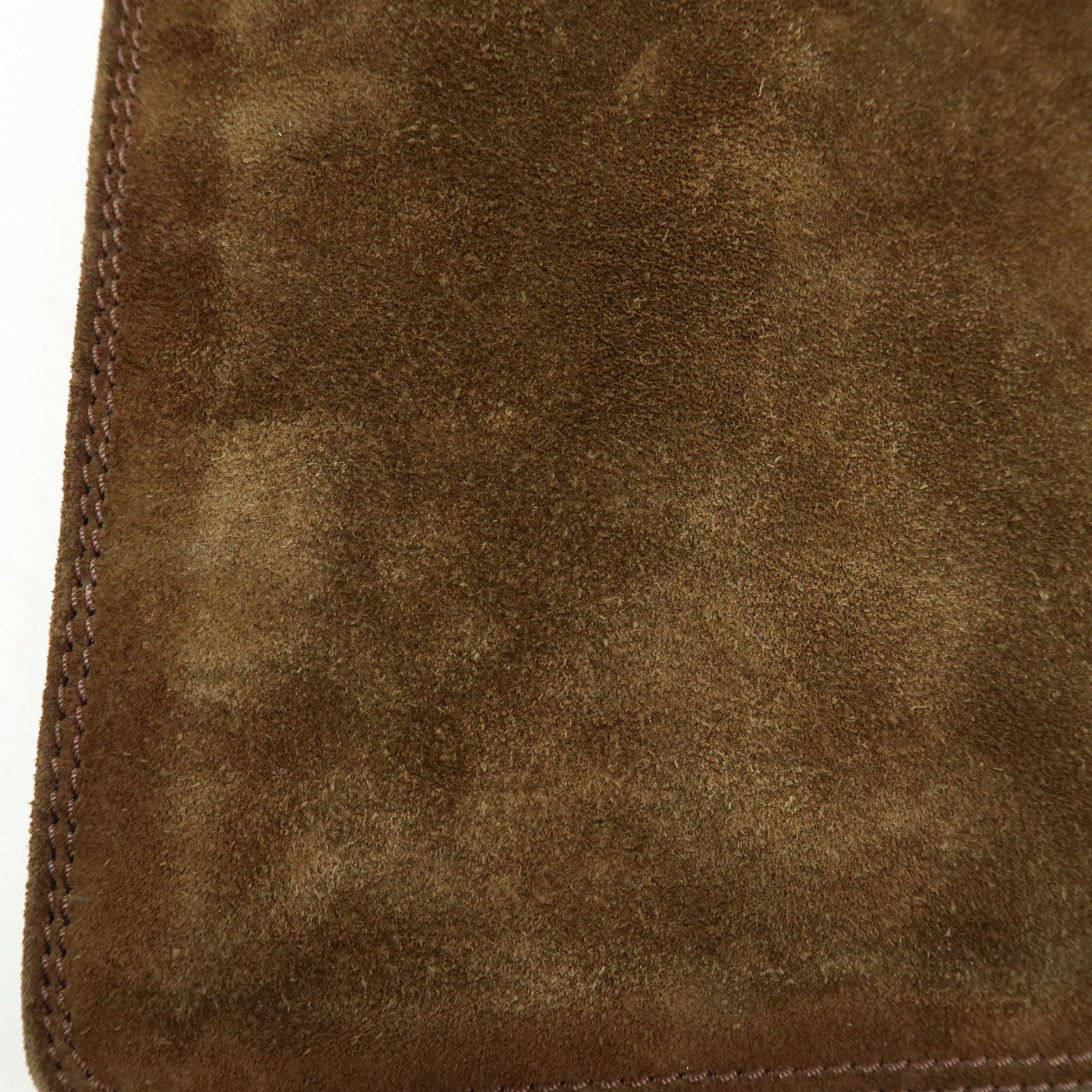 CHANEL Suede Shoulder Bag Crossbody Bag Brown