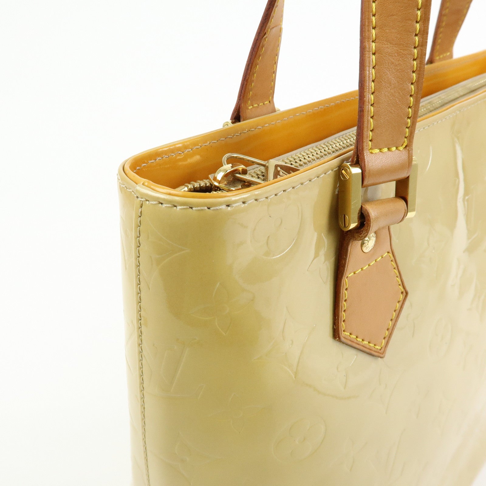 Louis Vuitton Monogram Vernis Houston Tote Hand Bag Beige M91004