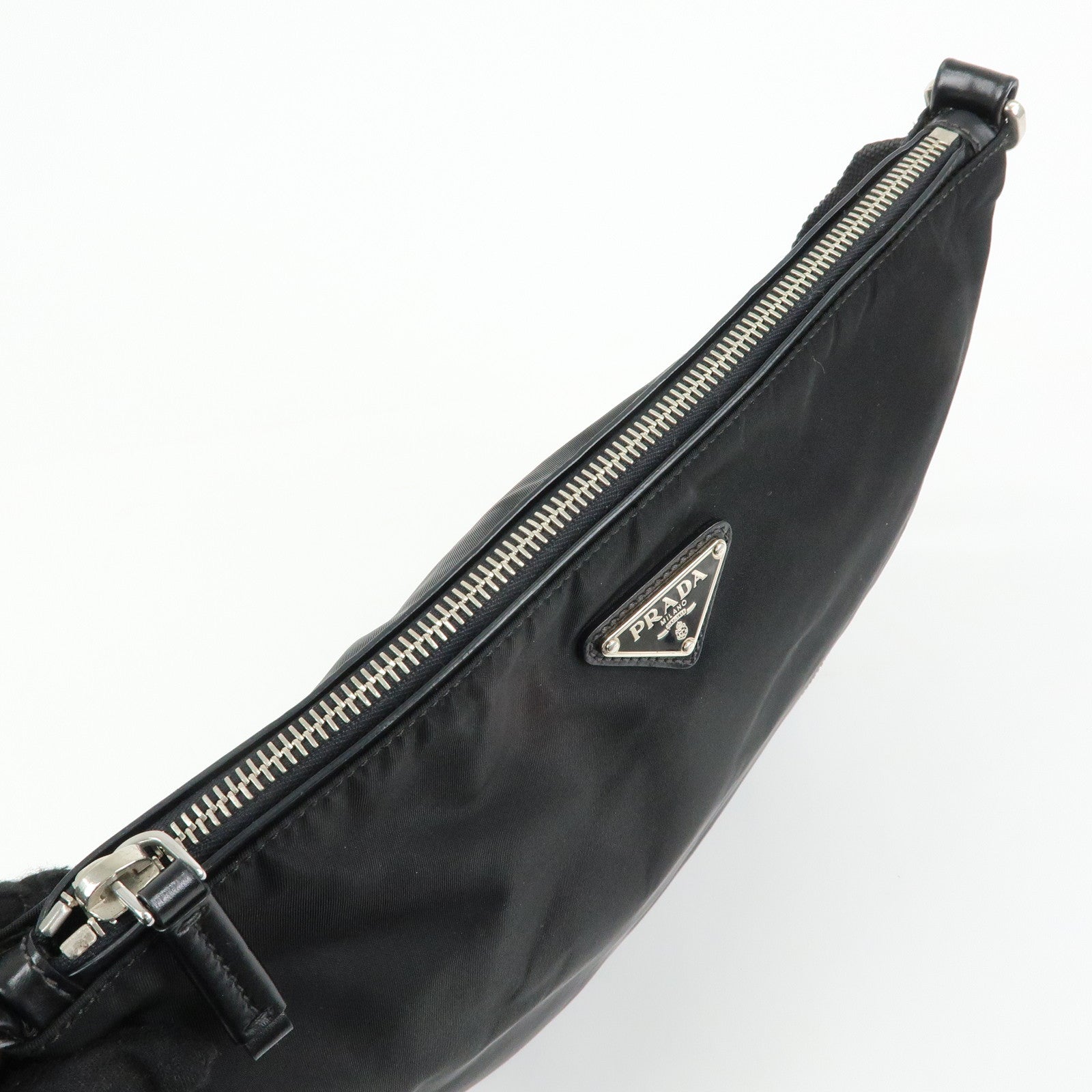 PRADA Triangle Logo Nylon Shoulder Crossbody Bag Black BT0326