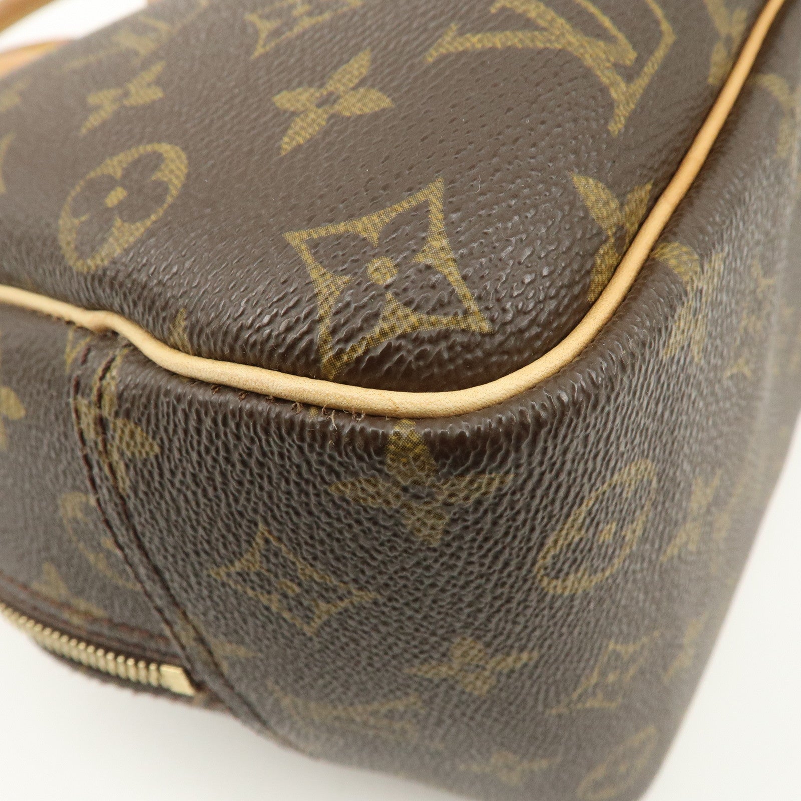 Louis Vuitton Monogram Deauville Hand Bag Brown M47270 Used