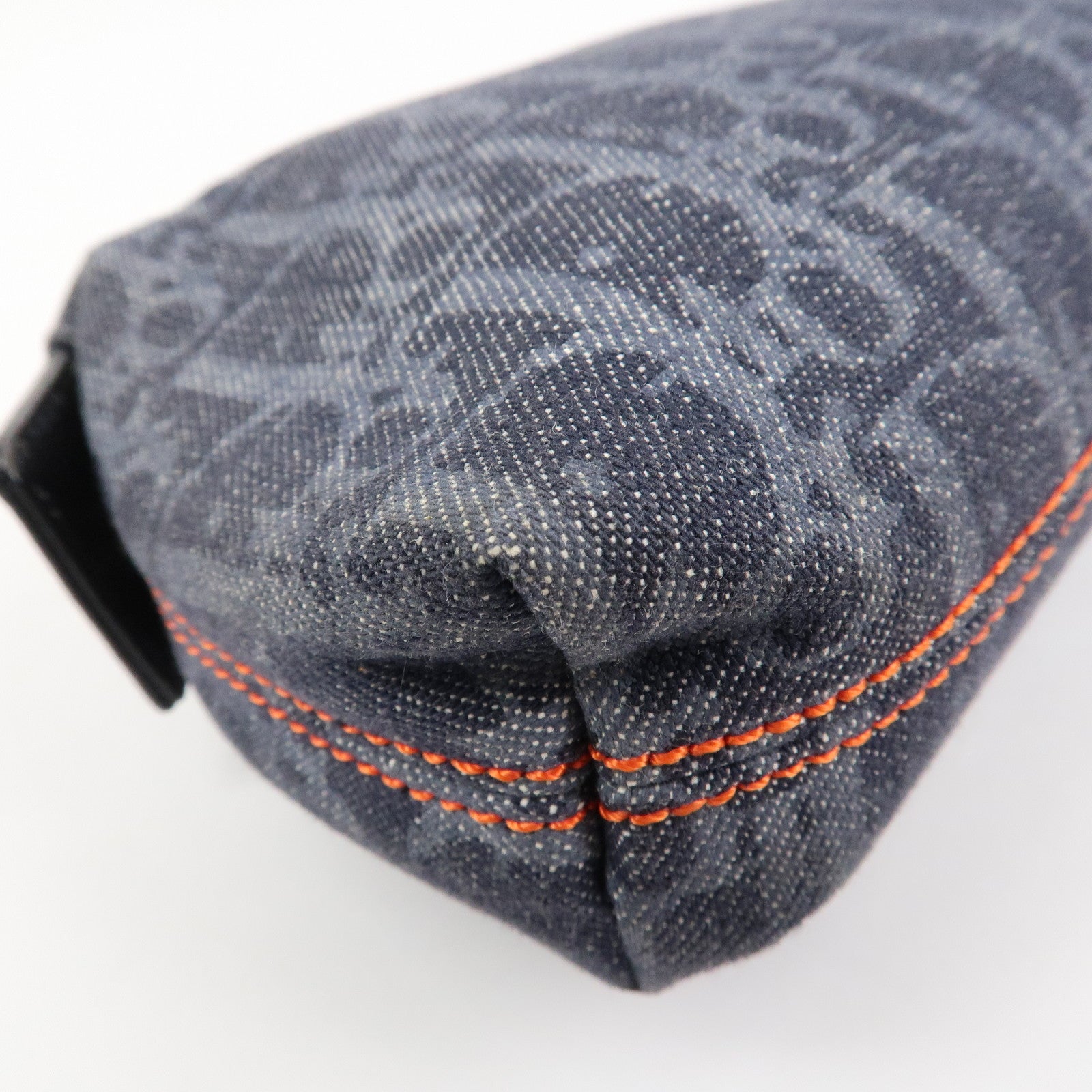 Christian Dior Denim Cosmetic Pouch Indigo Blue Orange