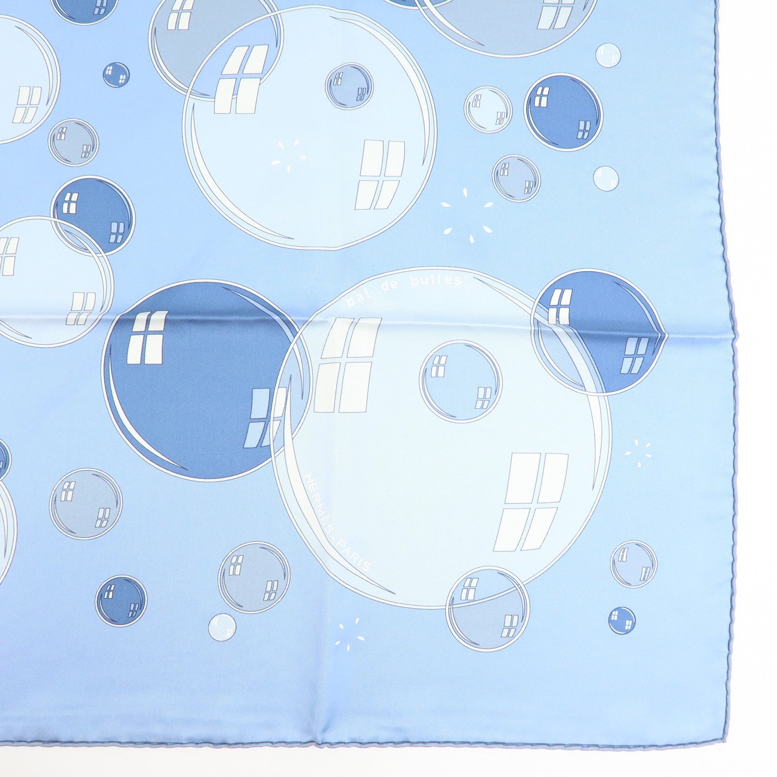 HERMES Carre 90 Silk 100% Scarf bal de bulles Soap Bubble Print