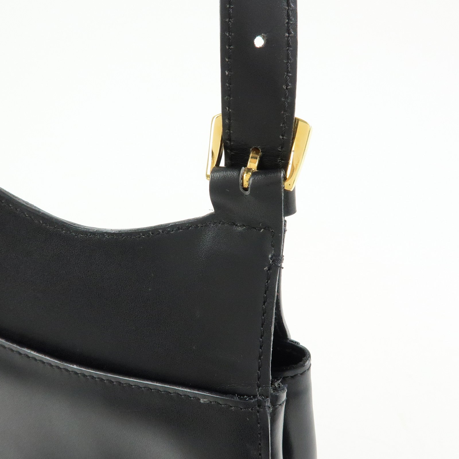 CELINE Leather Shoulder Bag Crossbody Bag Black