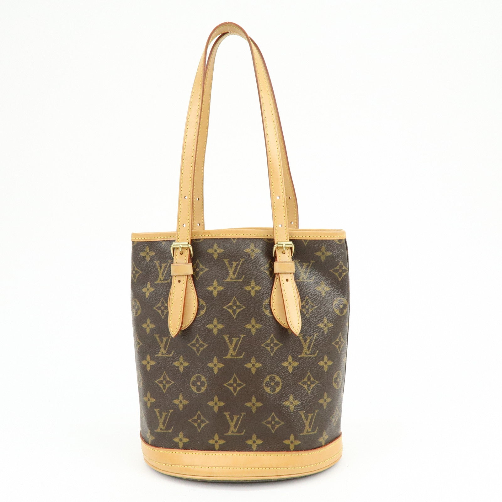 Louis Vuitton Monogram Canvas Bucket PM Hand Bag Brown M42238 Authentic Used F/S