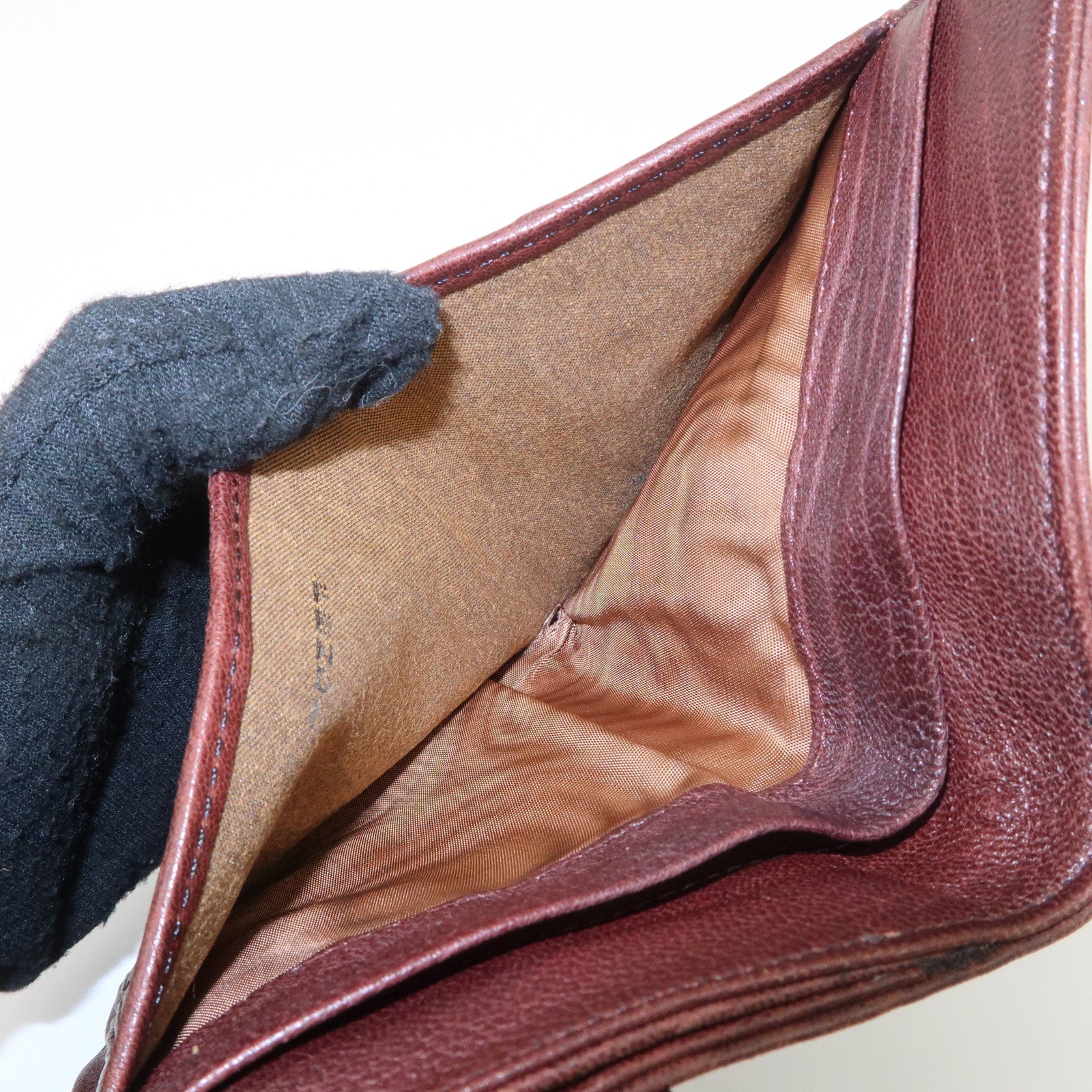 FENDI Zucca Leather Canvas W Hook Bi-fold Wallet  Dark Brown 8M0160 Used