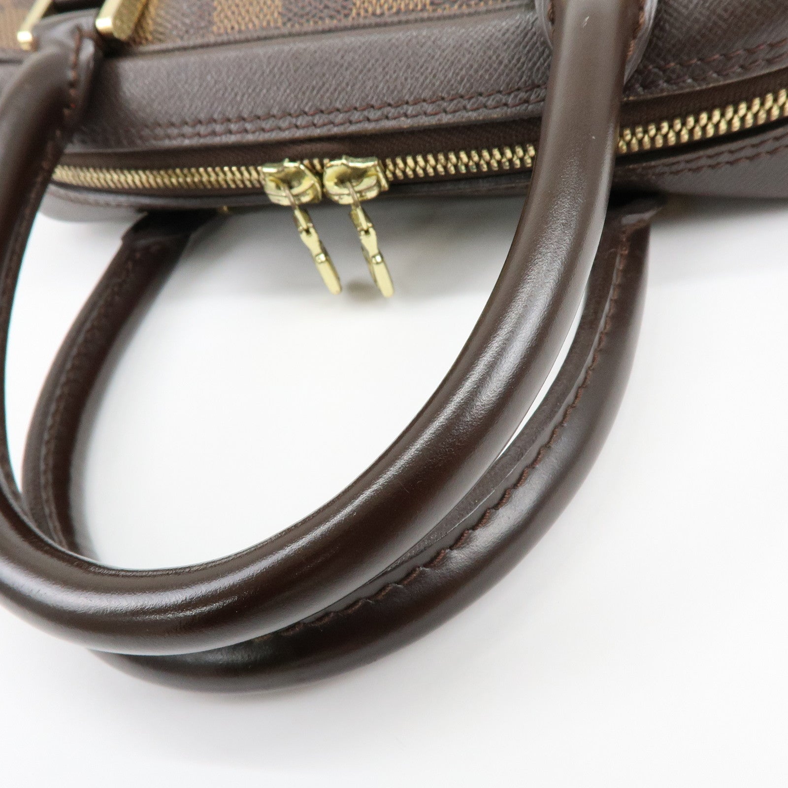 Louis Vuitton Damier Canvas Leather Triana Hand Bag Ebene N51155