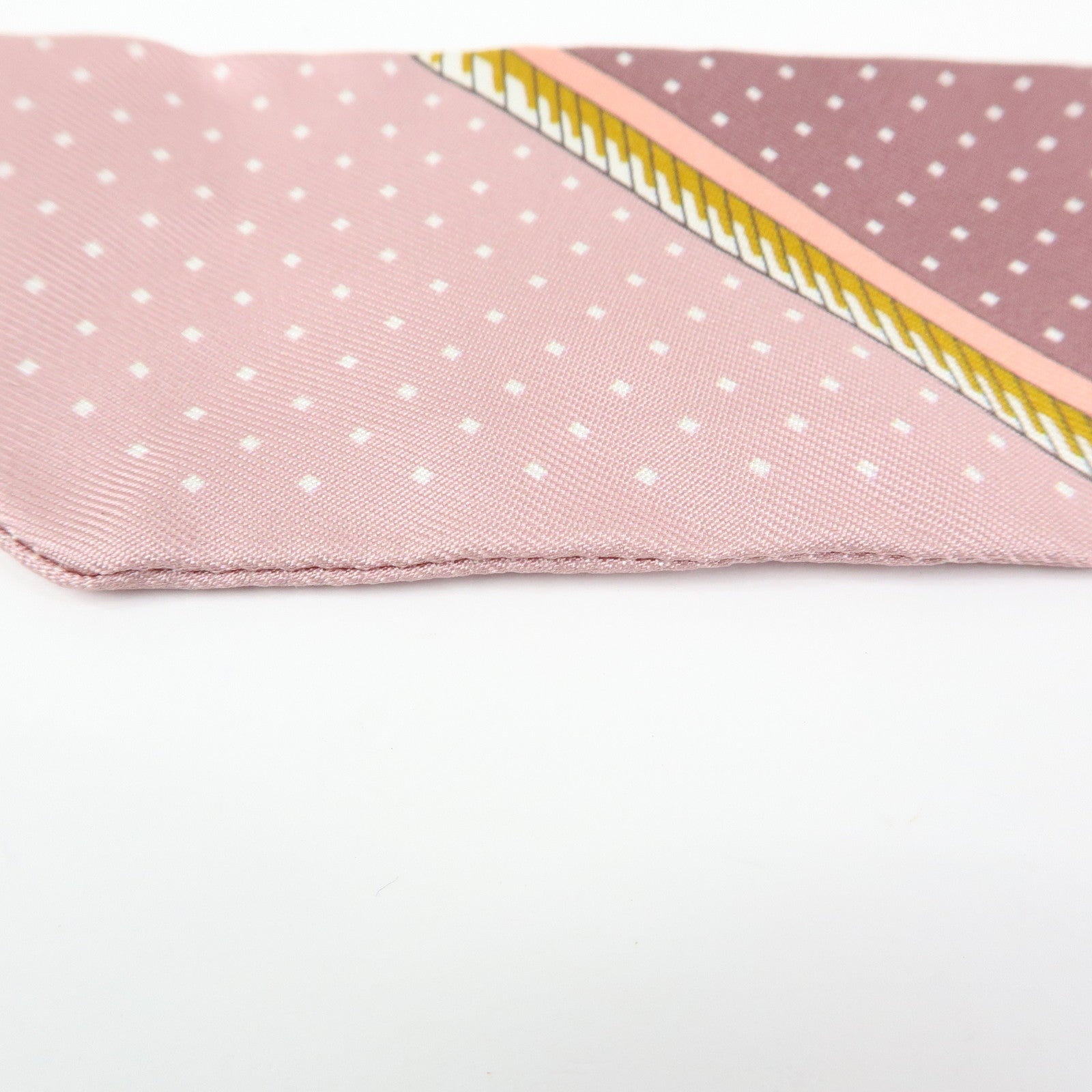 HERMES Silk 100% Twilly Les Voitures a Transformation Yellow Pink