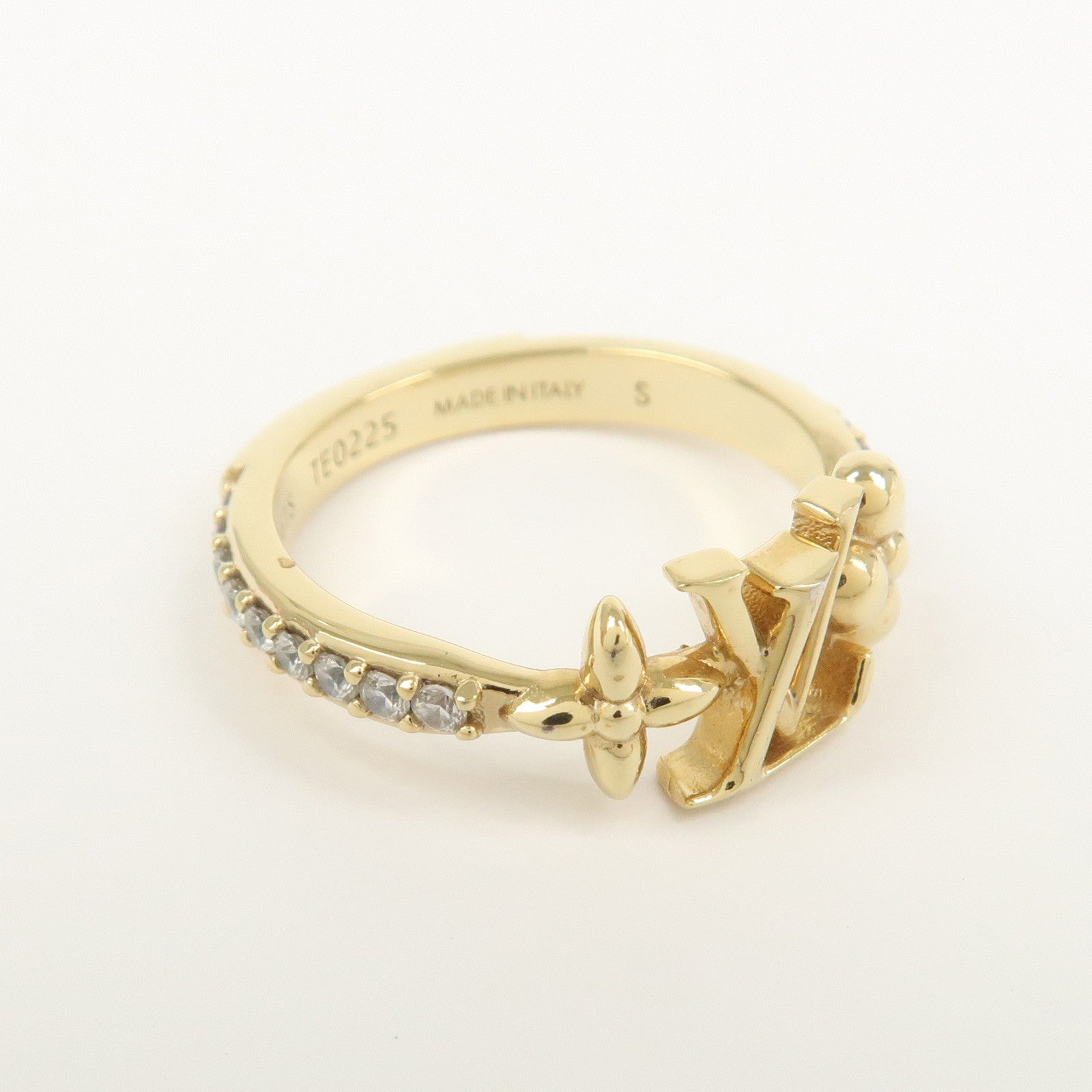 Louis Vuitton LV Iconic Metal Strass Ring S Gold 1461