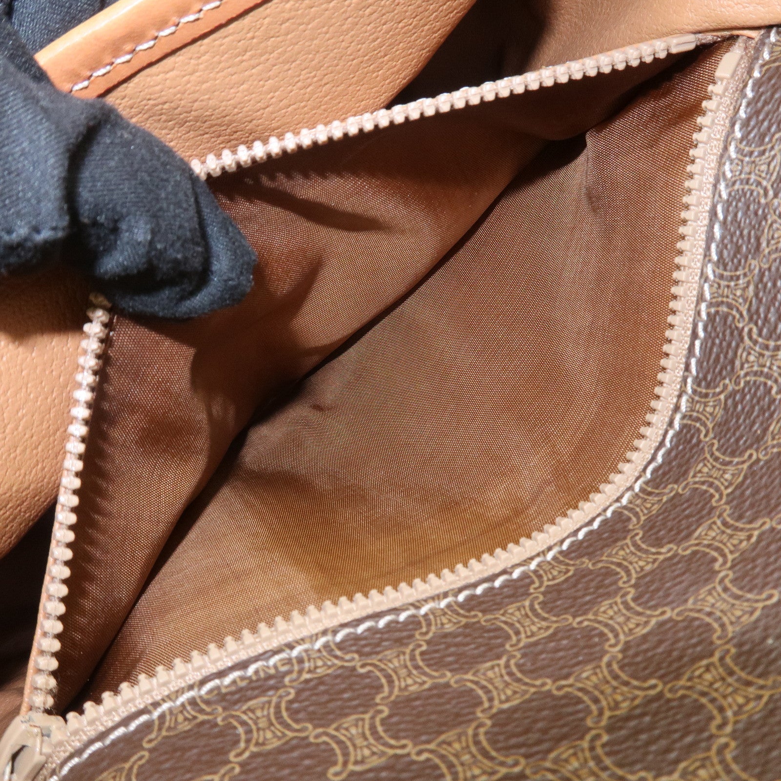 CELINE Macadam PVC Leather Shoulder Bag Crossbody Bag Brown