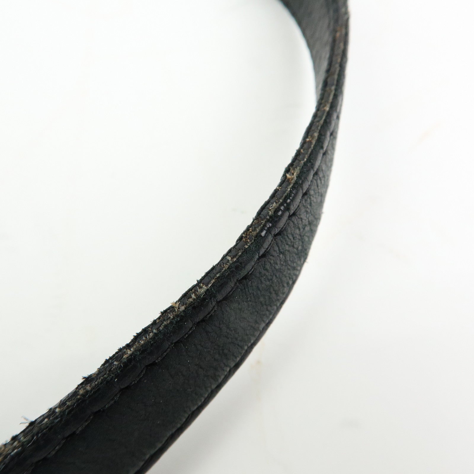 PRADA Logo Leather Shoulder Bag Tote Bag Black Silver