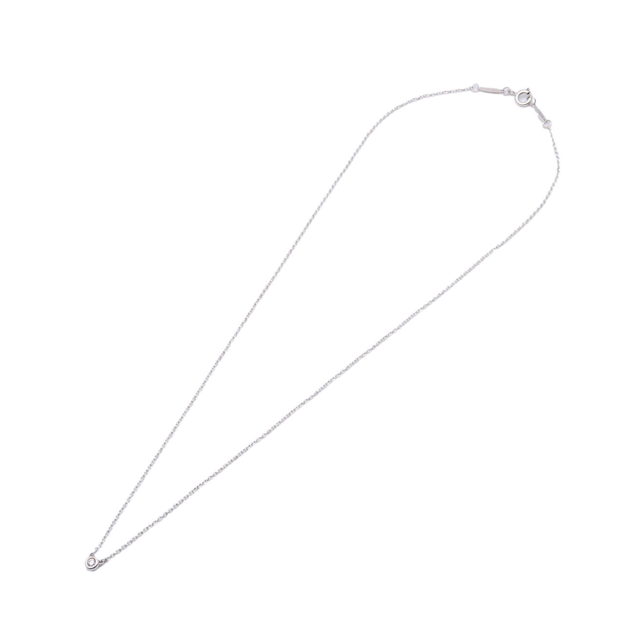Tiffany & Co By the Yard 1P Diamond Necklace 0.05ct SV925
