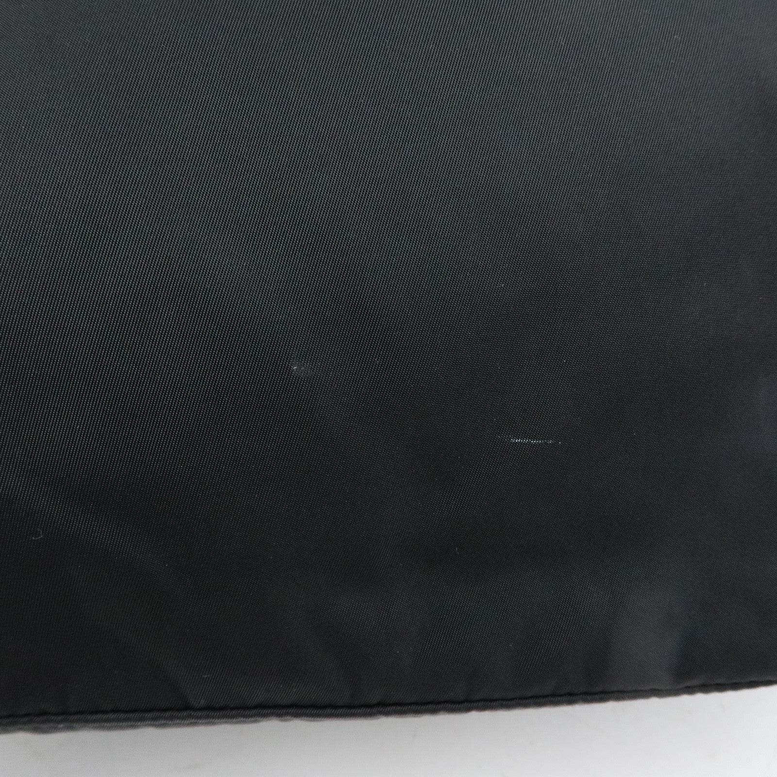 PRADA Triangle Logo Nylon Leather Tote Bag Shoulder Bag Black