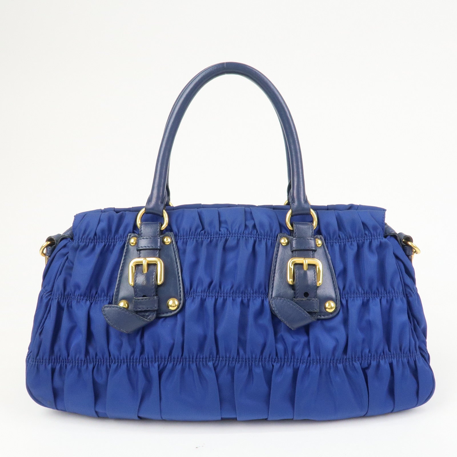 PRADA Logo Nylon Leather 2Way Bag Hand Bag Shoulder Bag BN 1407