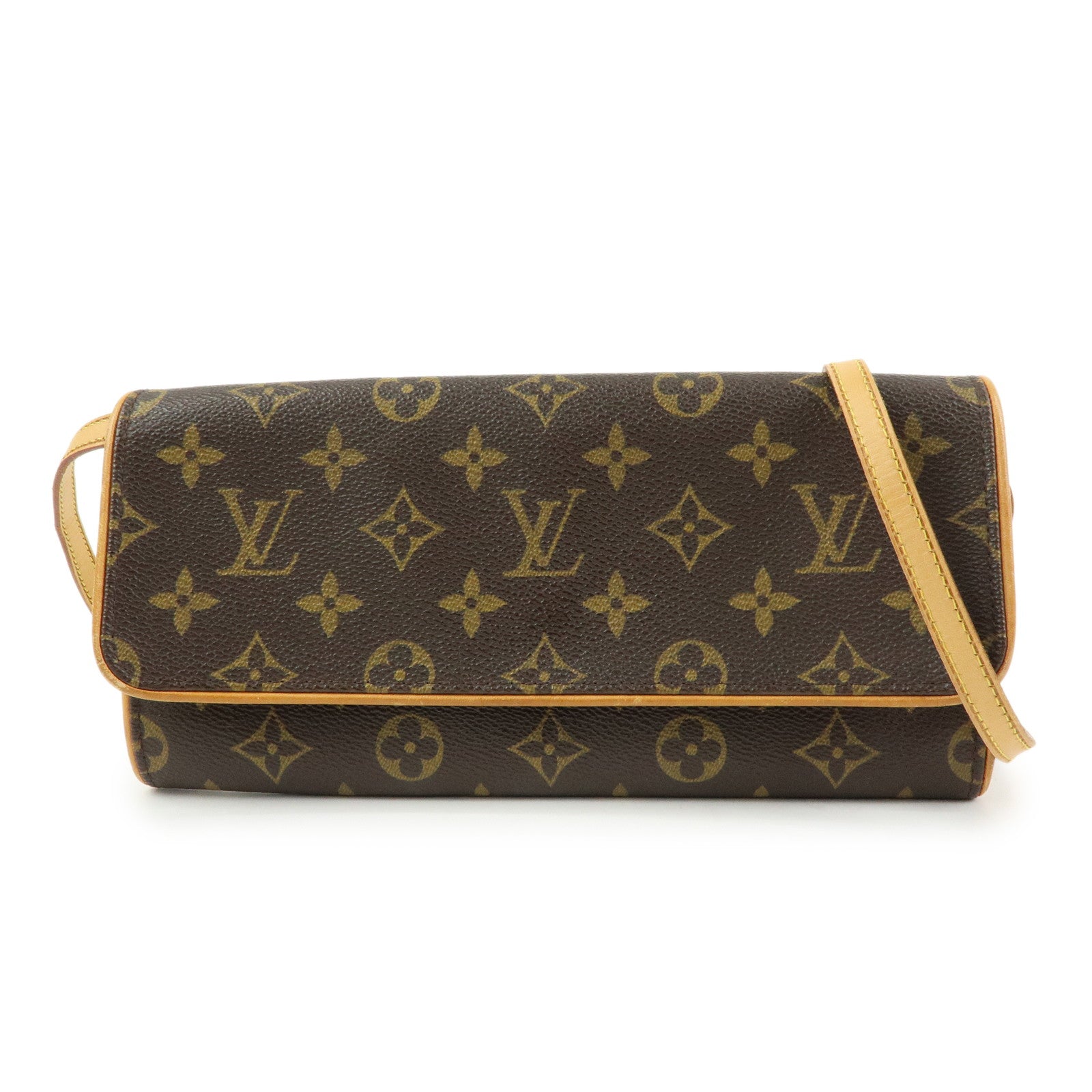 Louis Vuitton Monogram Pochette Twin GM 2Way Bag Brown M51852