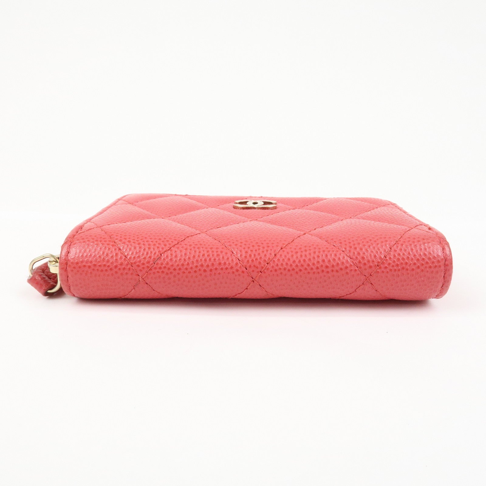 CHANEL COCO Mark Matelasse Caviarskin Classic Zippy CoinCase AP0216