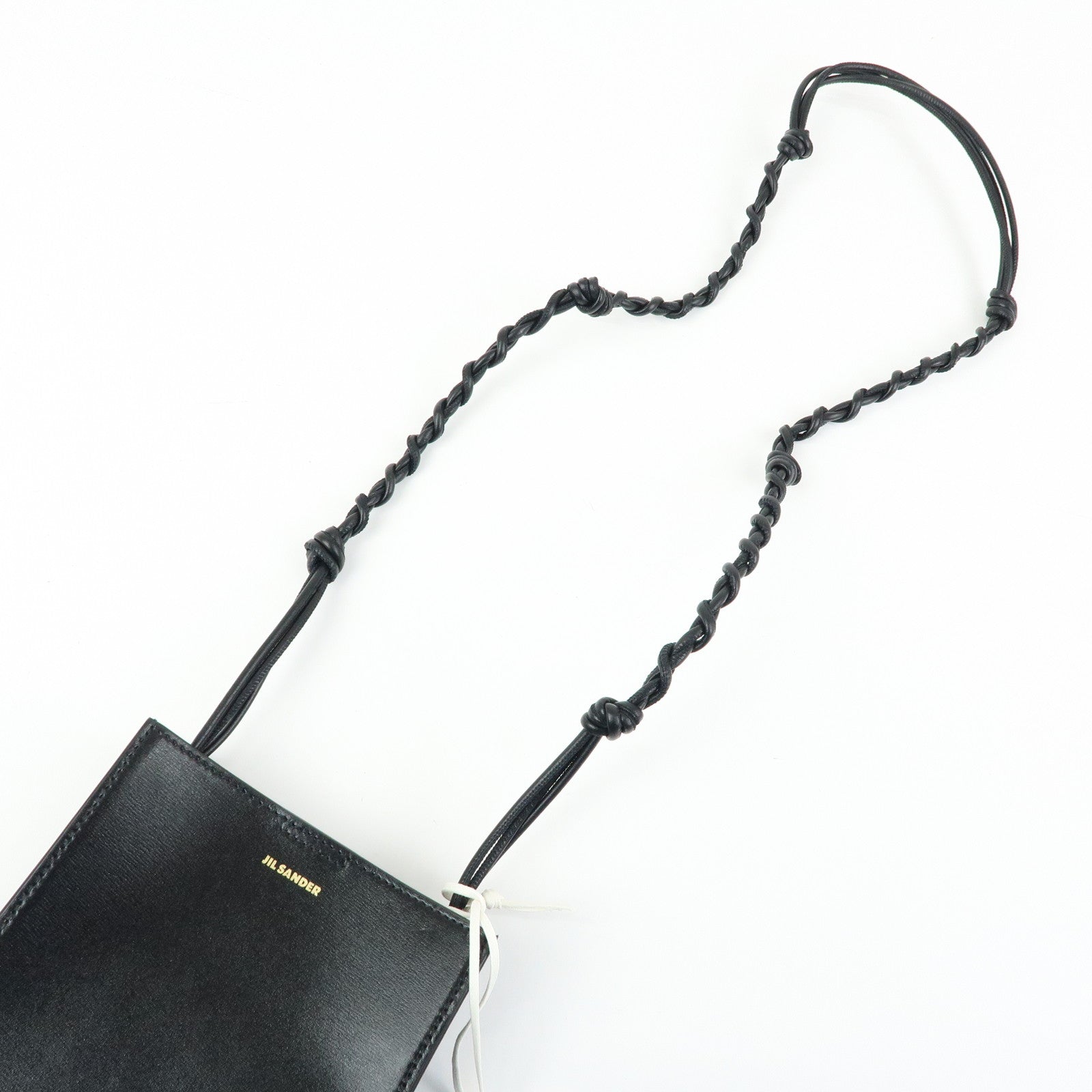 JIL SANDER Tangle Leather Small Shoulder Bag Crossbody Bag Black