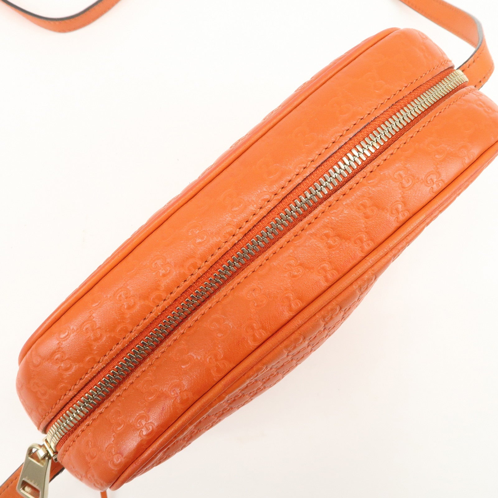 GUCCI Micro Guccissima Leather Shoulder Bag Orange 449413