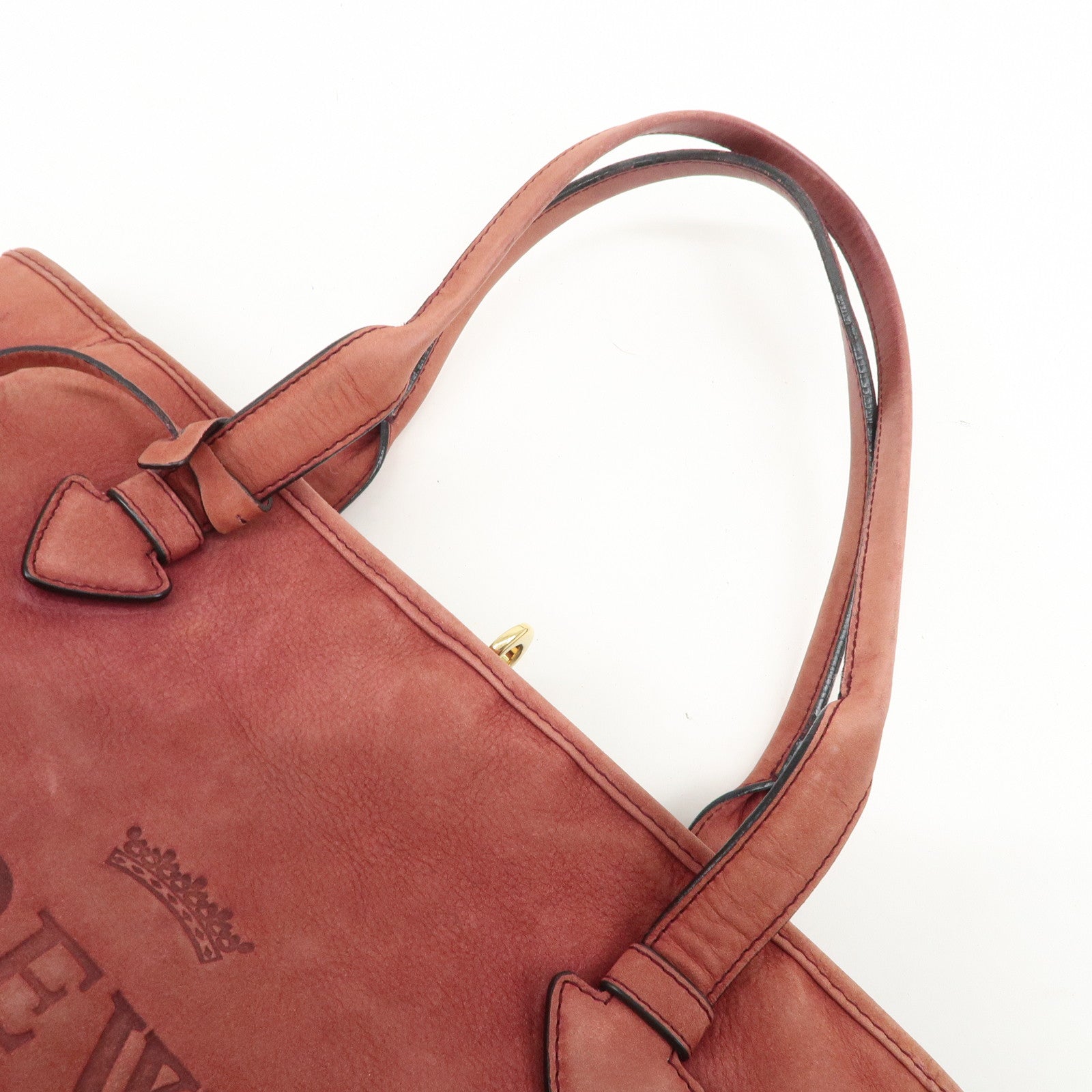 LOEWE Heritage Suede Tote Bag Shoulder Bag Brown