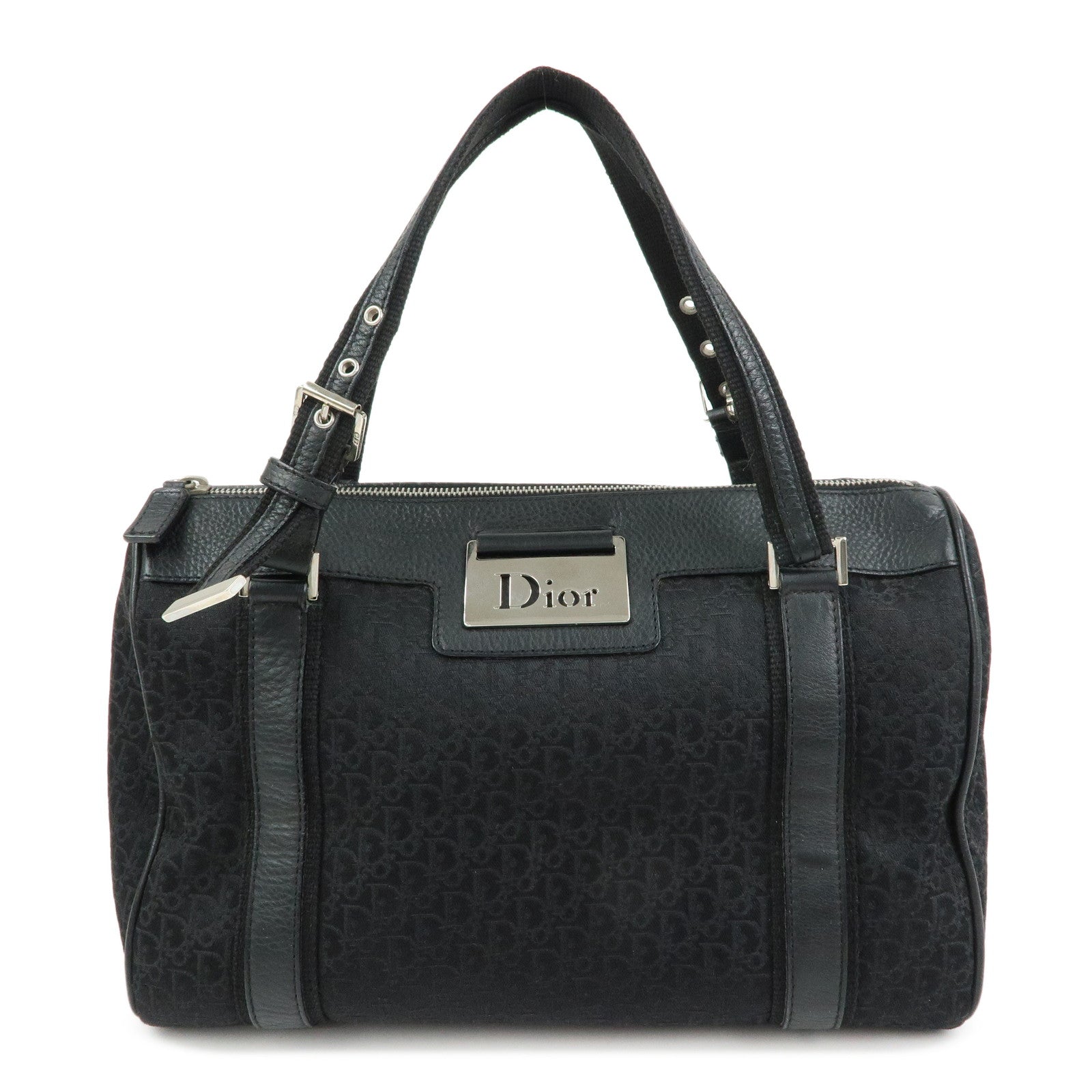 Christian Dior Street Chic Trotter Canvas Leather Boston Bag