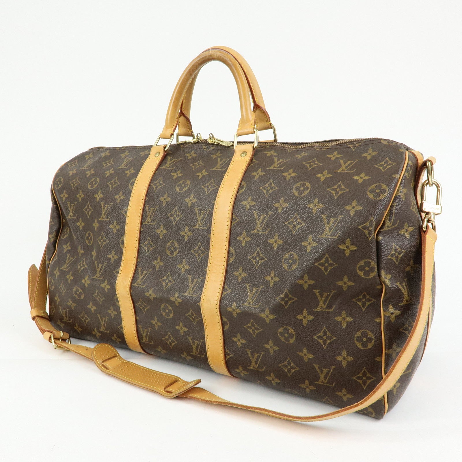 Louis Vuitton Monogram Keep All Bandouliere 50 Boston Bag M41416