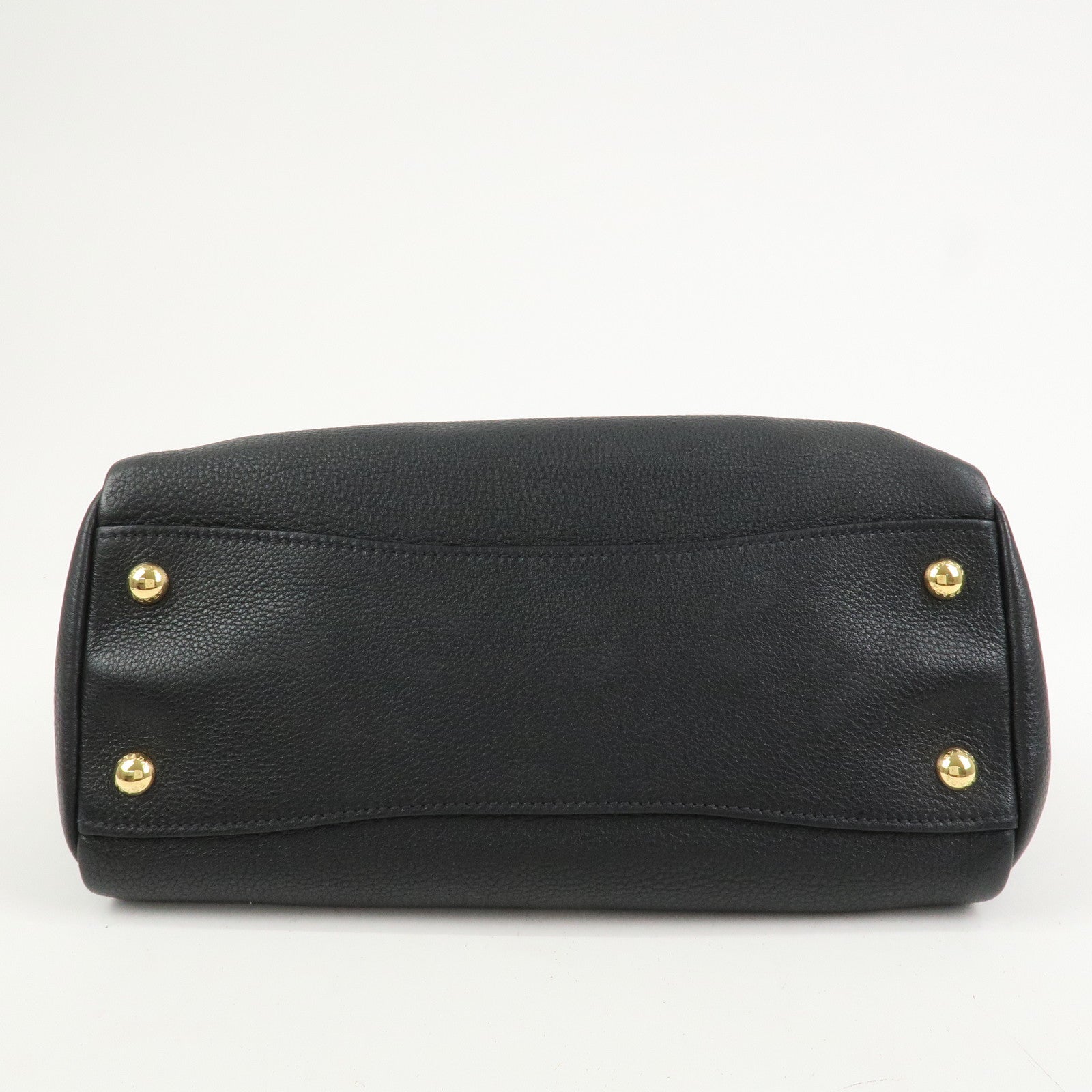 PRADA Logo Leather 2Way Bag Shoulder Bag Hand Bag Black 1BG044