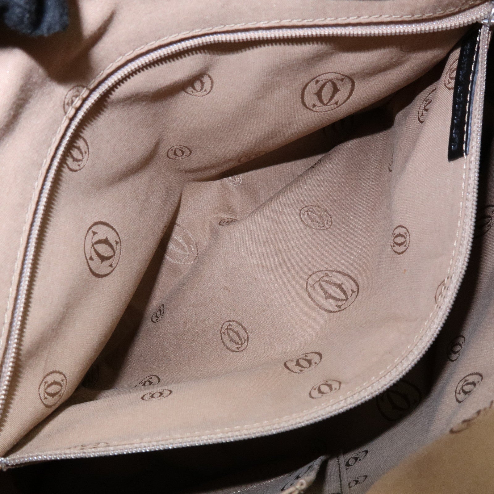 Cartier Marcello de Cartier Leather 2Way Shoulder Hand Bag Black