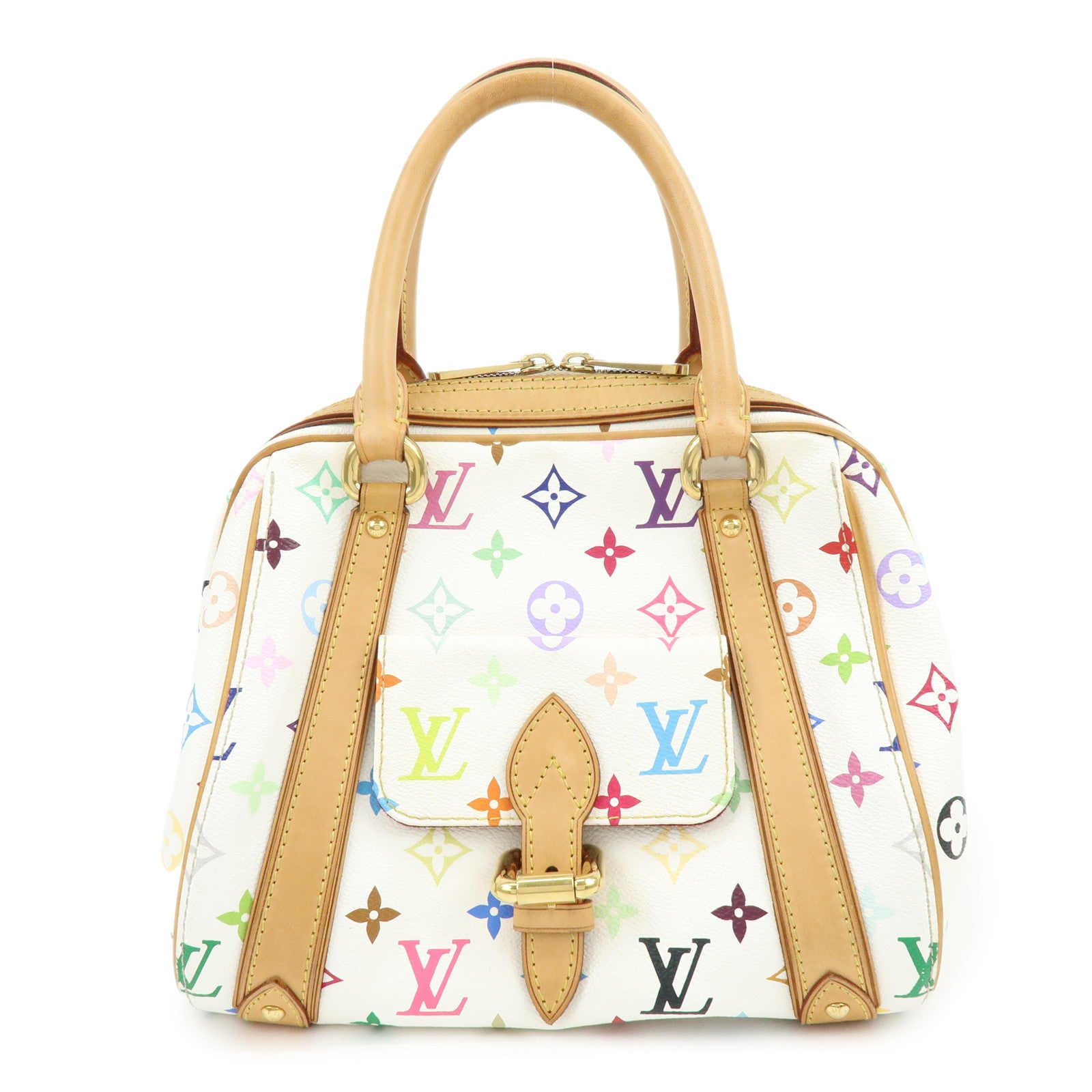 Louis Vuitton Monogram Multicolor Priscilla Hand Bag Blanc M40096 Auth Used F/S