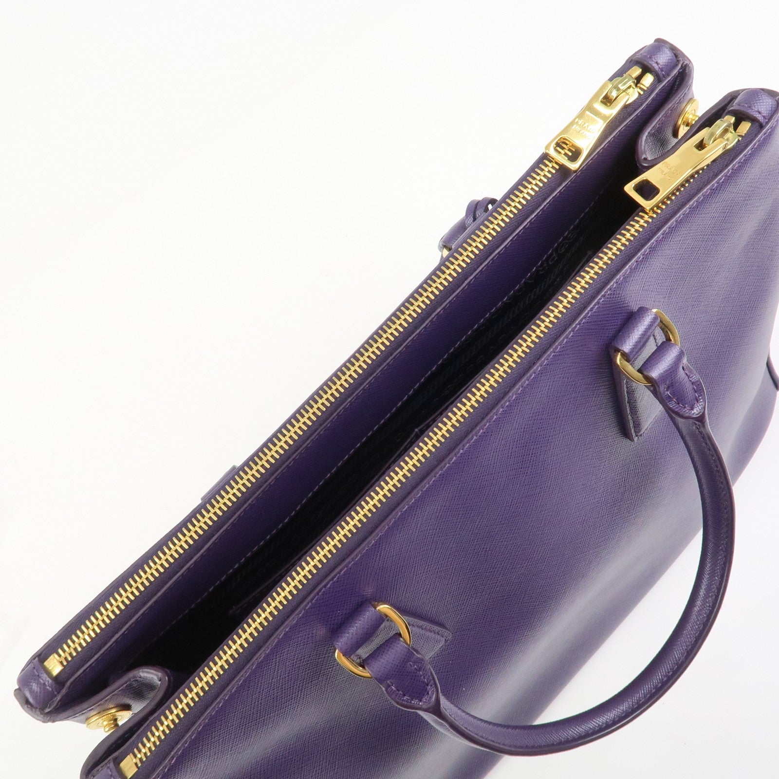 PRADA Saffiano Leather Galleria 2Way Bag Hand Bag Purple BN1786