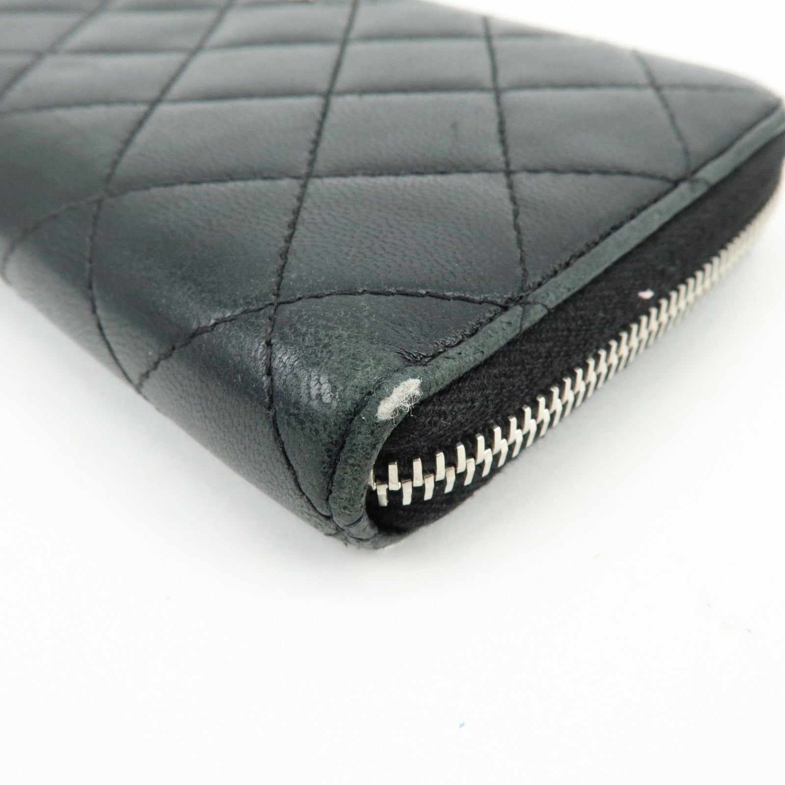 CHANEL Matelasse COCO Mark Round Zippy Long Wallet Black A50097