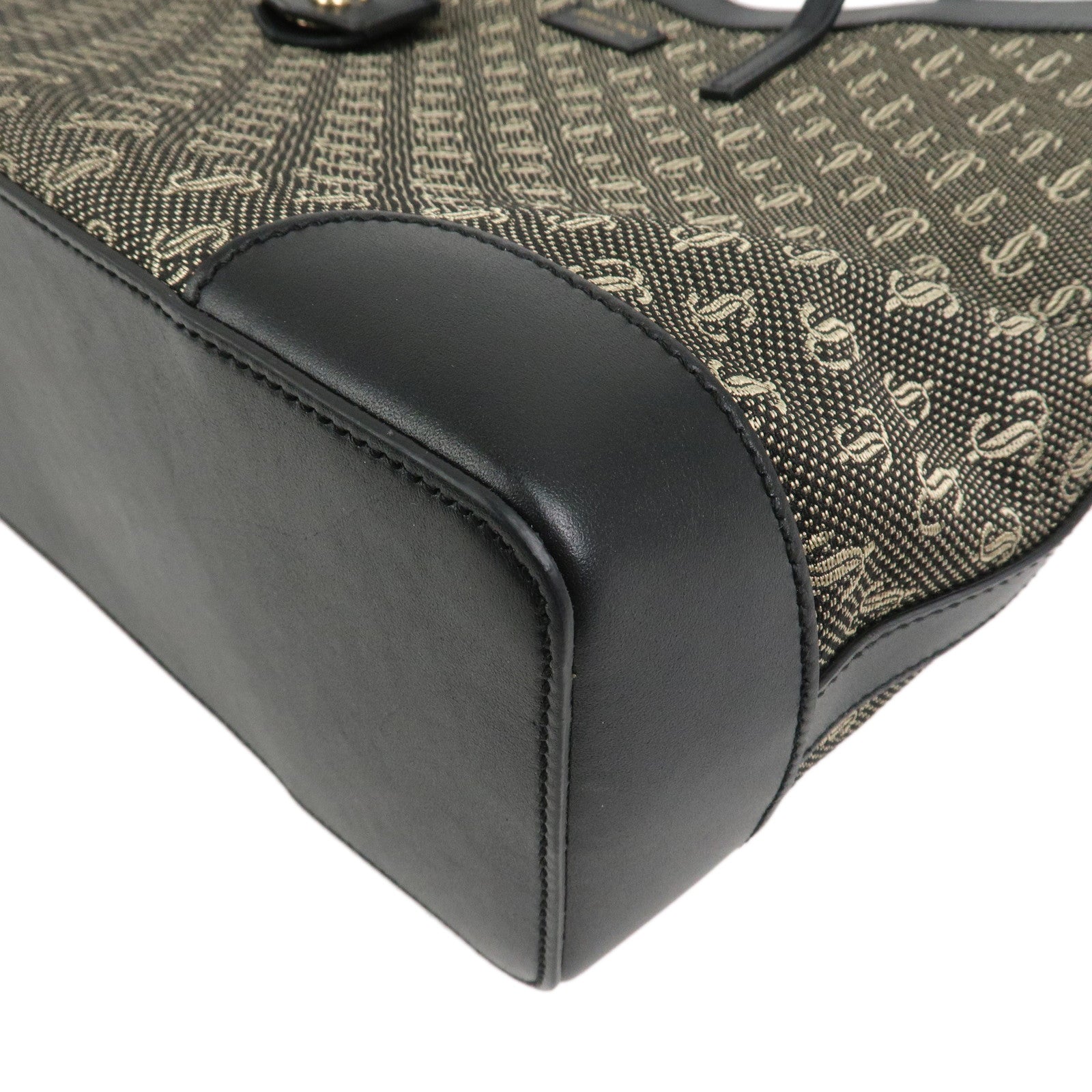 JIMMY CHOO Jaquard Leather Tote Bag Shoulder Bag Black