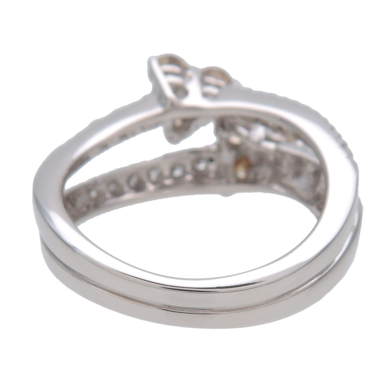 DAMIANI Flower Motif Ring K18 750WG White Gold Diamond US5 EU49.5