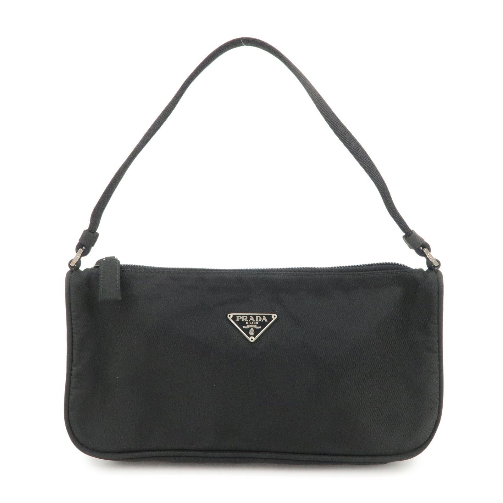 PRADA Triangle Logo Nylon Pouch Hand Bag Cosmetic Pouch Purse MV633