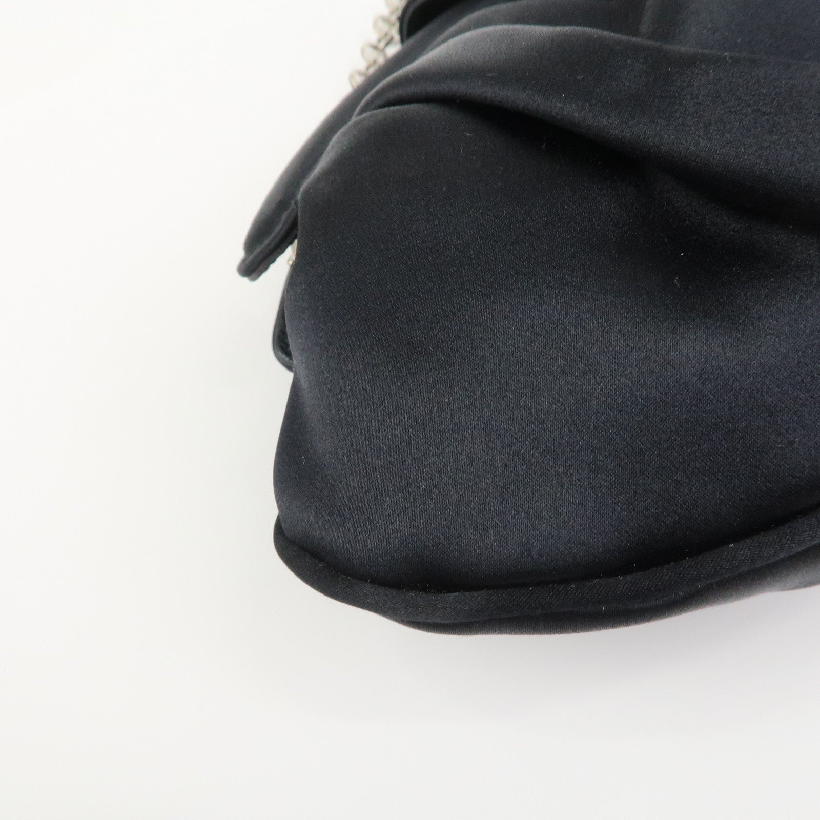 Ferragamo Gancini Satin Shoulder Bag Crossbody Bag Black Q 21 6436