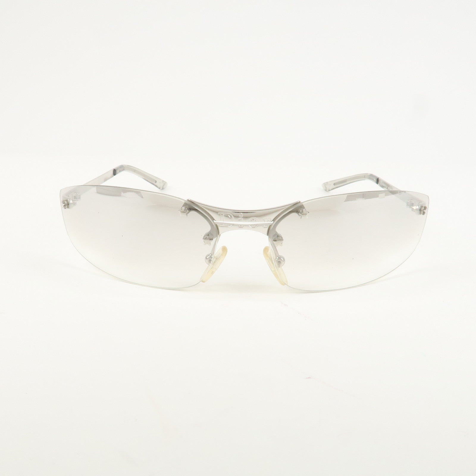 Christian Dior Clear Metal Sunglasses Gray Gradation 65□15 YB7NN Used