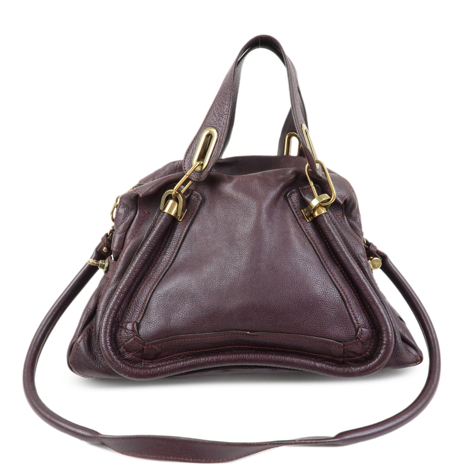 Chloe Paraty Leather 2Way Bag Shoulder Bag Hand Bag Purple