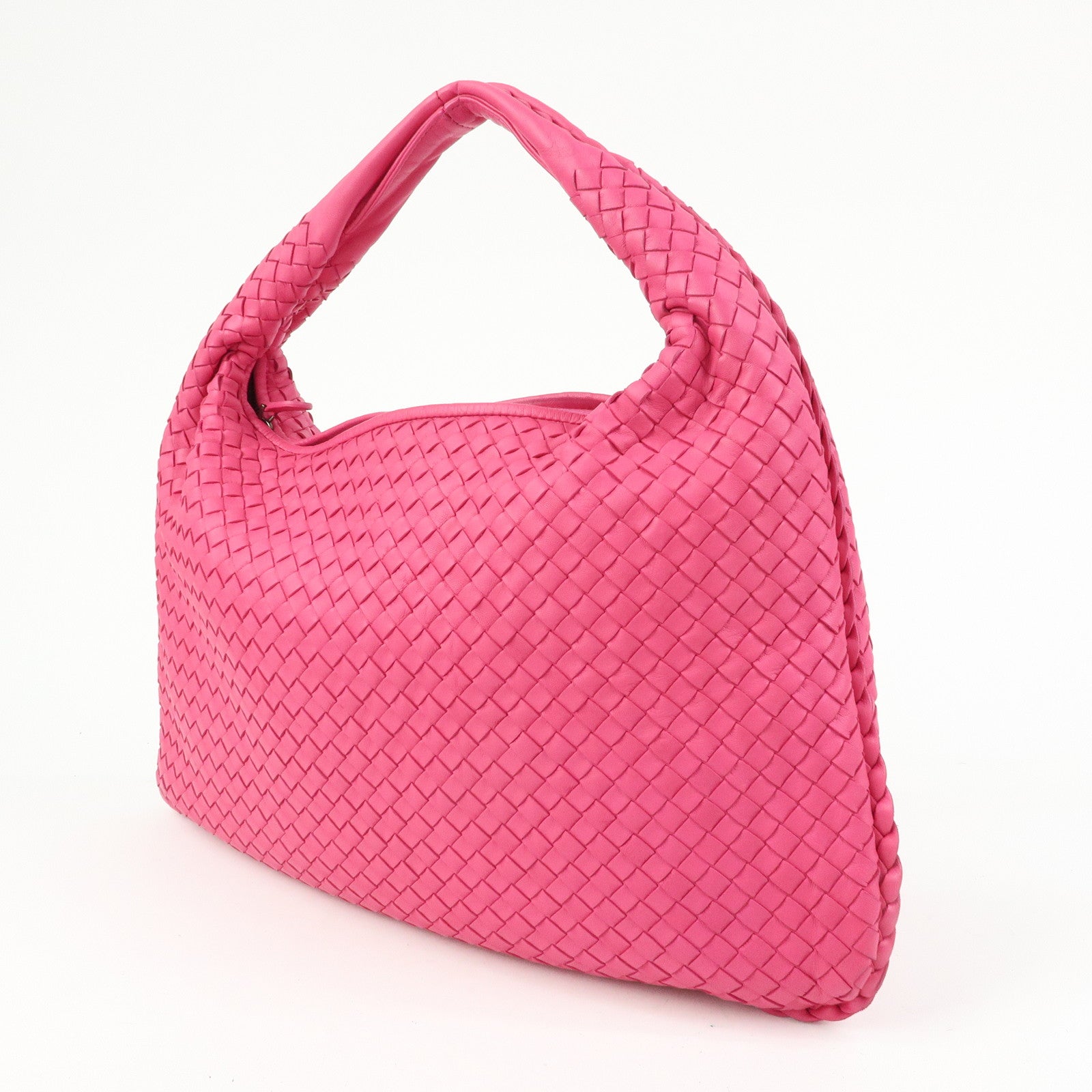 BOTTEGA VENETA Intrecciato Hobo Lamb Skin Shoulder Hand Bag 115653