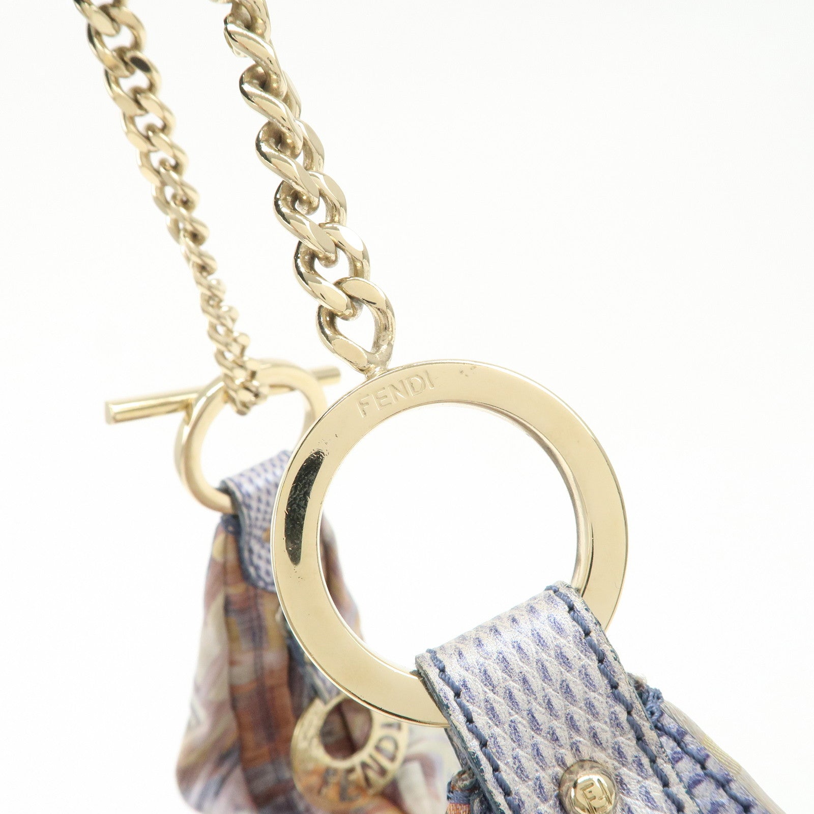 FENDI Zucca Canvas Chain Shoulder Bag Multicolor 8BR581