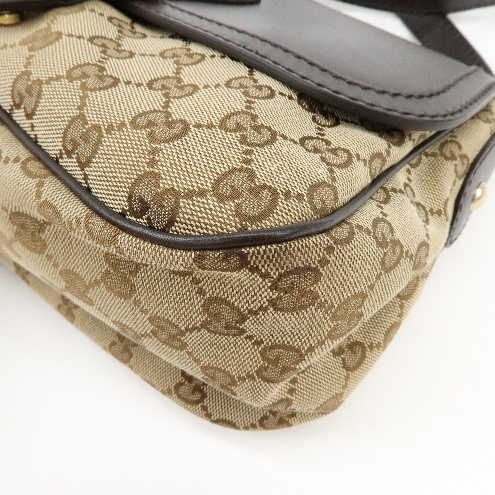 GUCCI Sukey Interlocking G GG Canvas Leather Shoulder Bag 308452