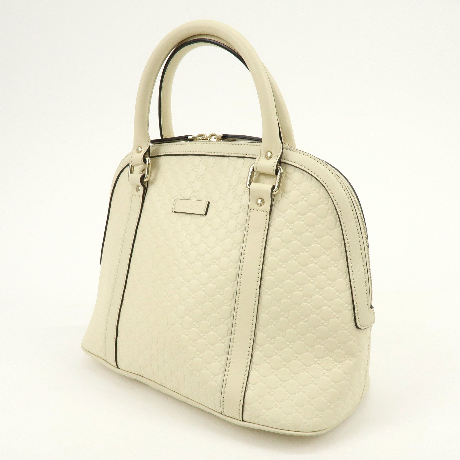 GUCCI Microguccissima Leather 2Way Bag Hand Bag Ivory 449663
