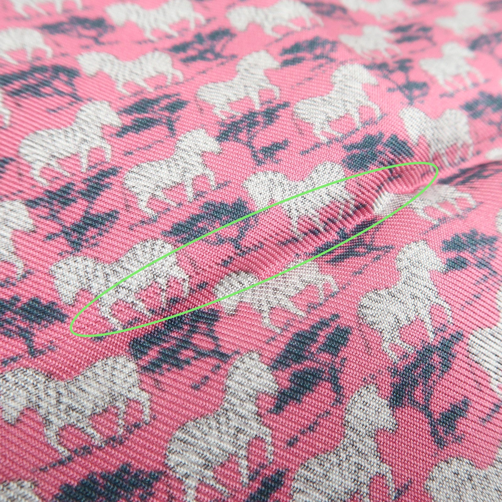 HERMES Logo Silk 100％ Scarf Safari 42×42 Pink