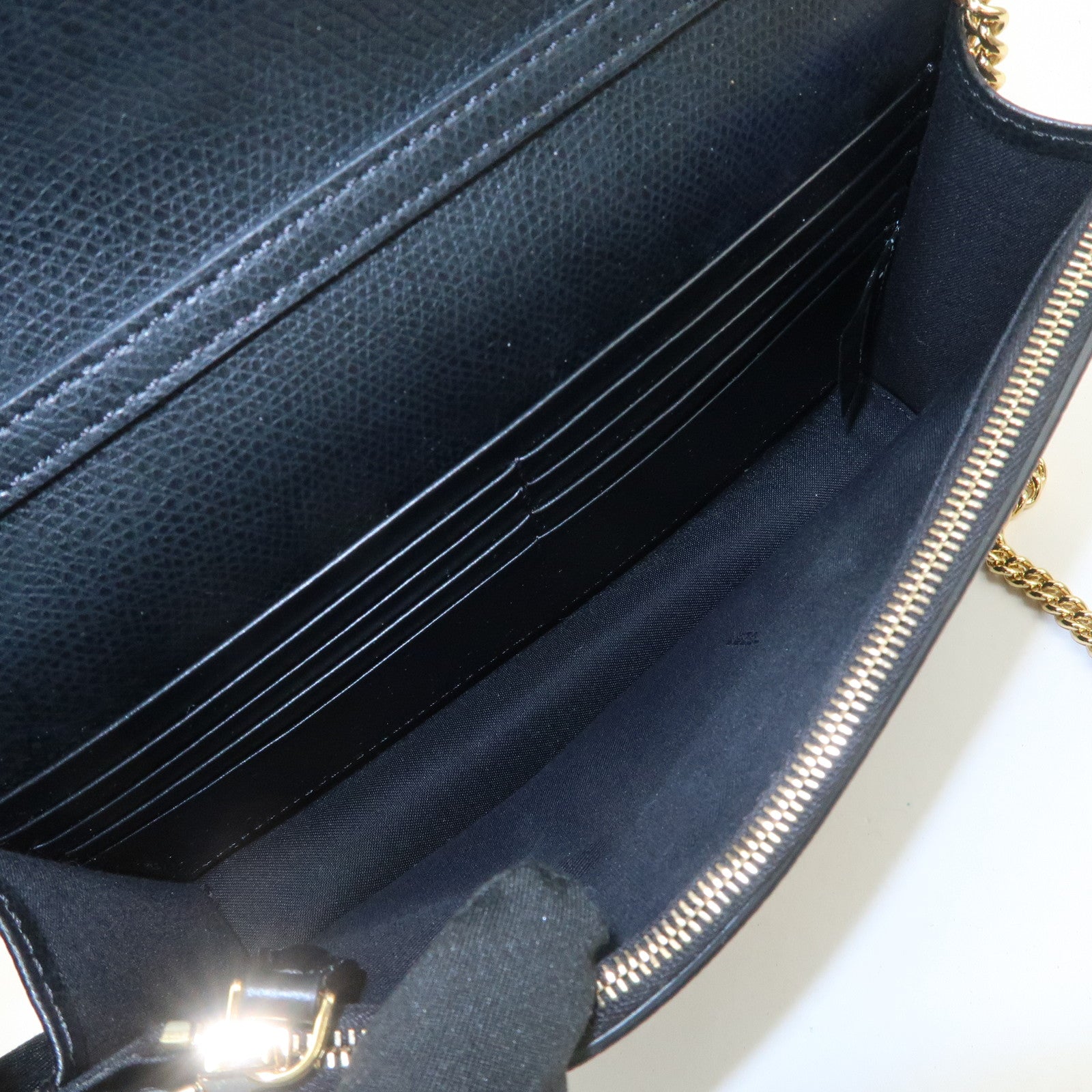 FENDI F is FENDI Leather Chain Shoulder Bag Black Brown 8BS006 Used