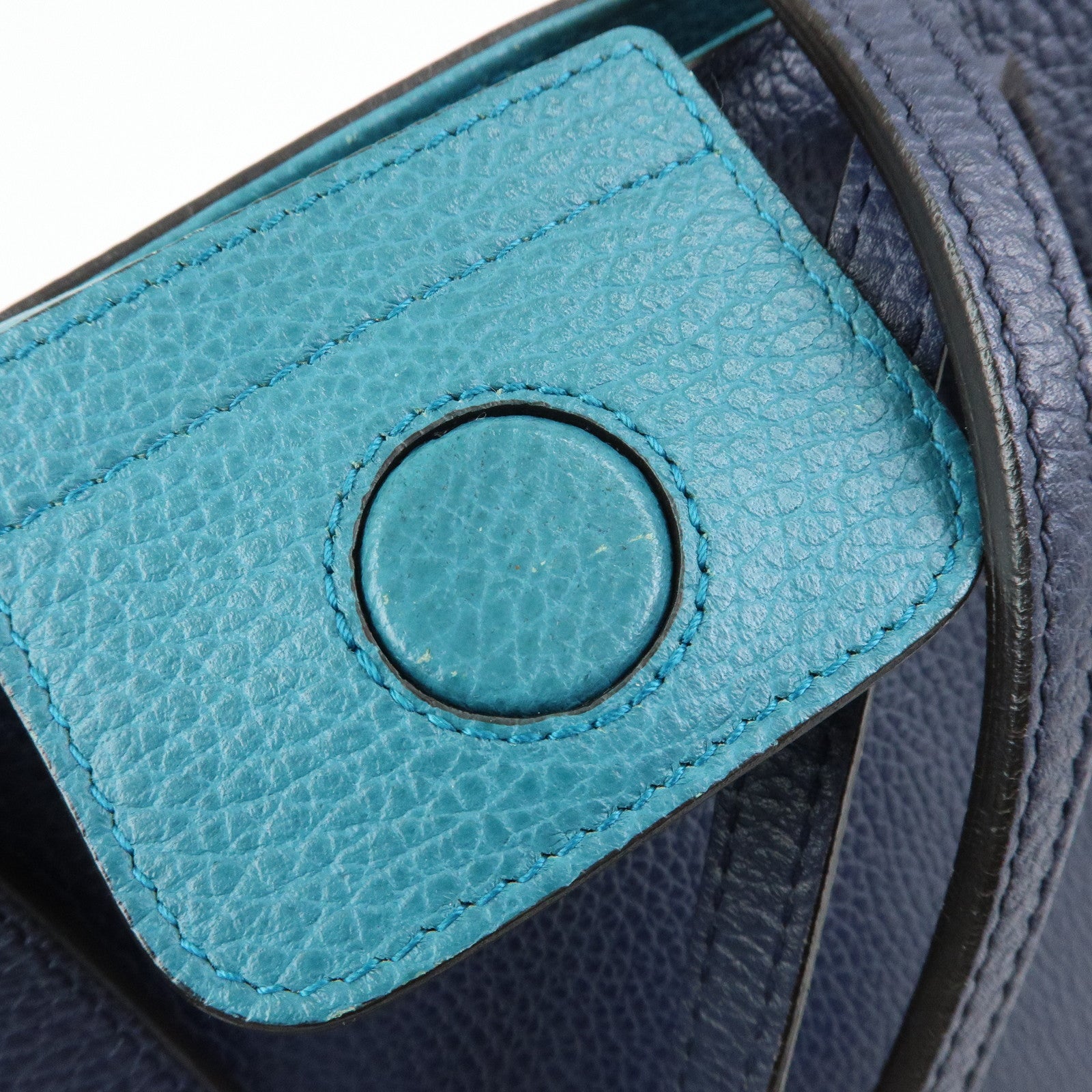 GUCCI Swing Leather Tote Bag Shoulder Bag Navy 354408