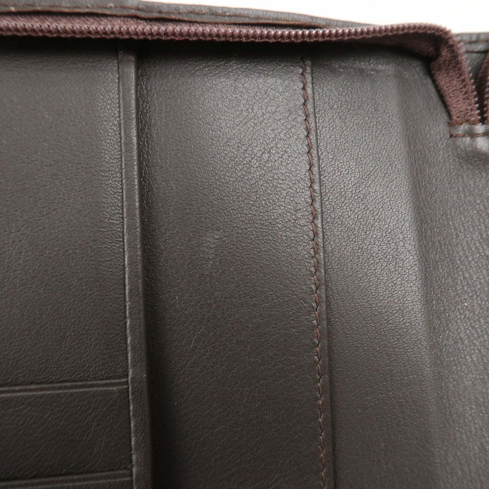 LOEWE Suede Leather Round Zippy Planer Cover Agenda Cover Brown