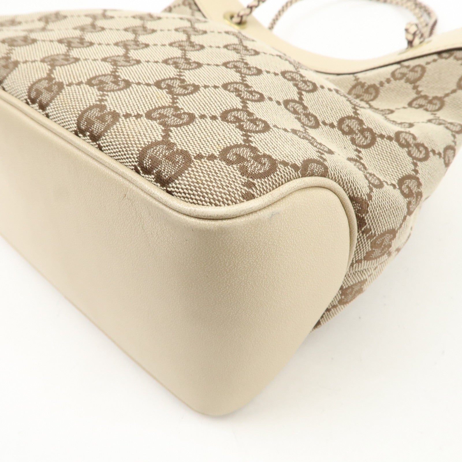 GUCCI GG Canvas Leather Shoulder Bag Hand Shoulder Bag Ivory 109143