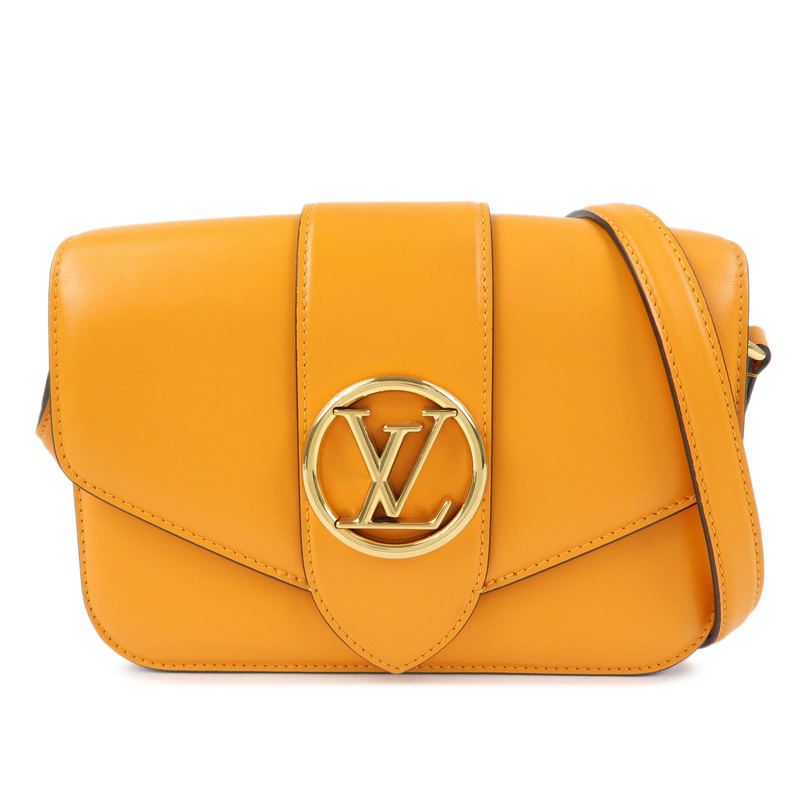 Louis Vuitton Leather Pont Neuf Shoulder Bag Orange M55946