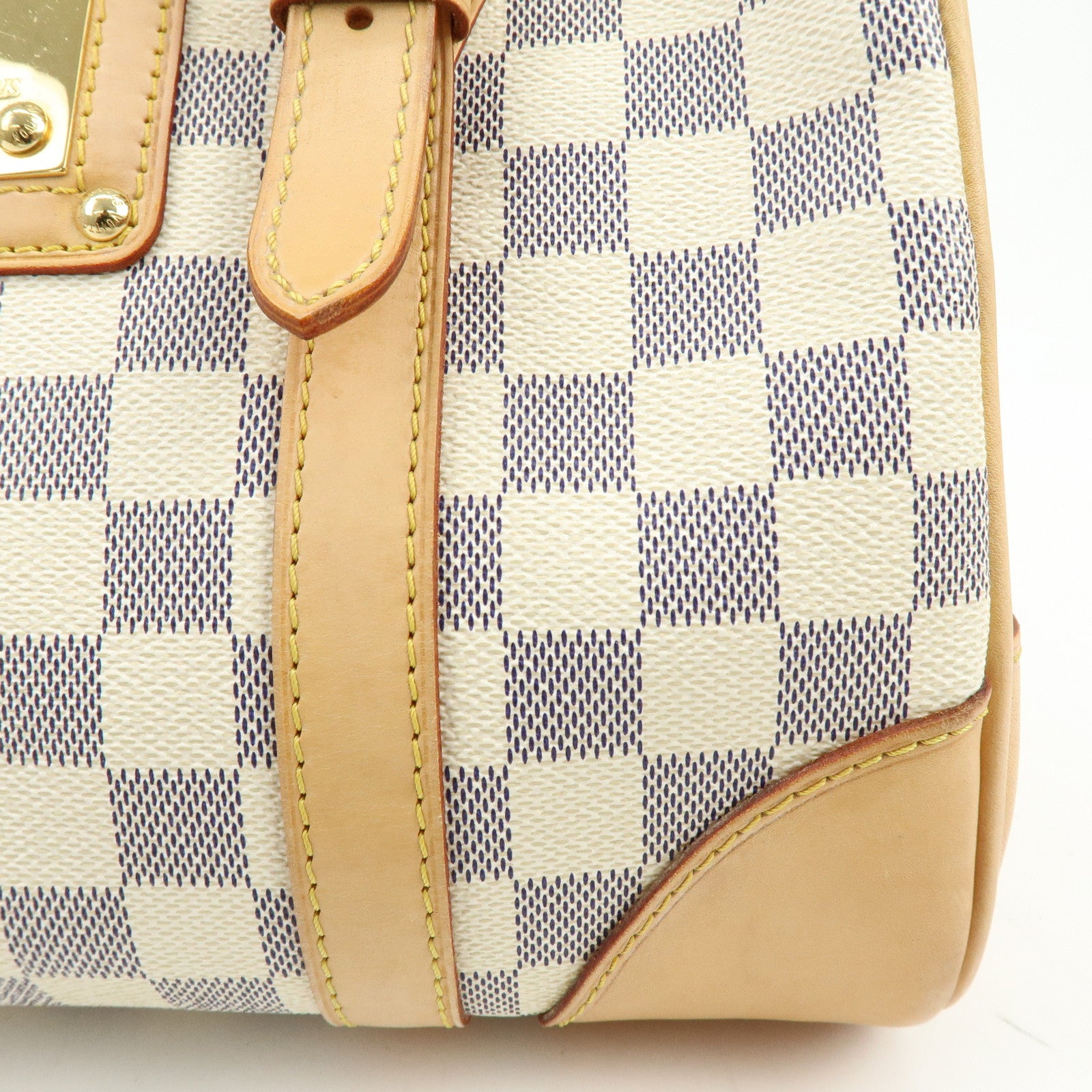 Louis Vuitton Damier Azur Leather Canvas Berkeley Hand Bag N52001