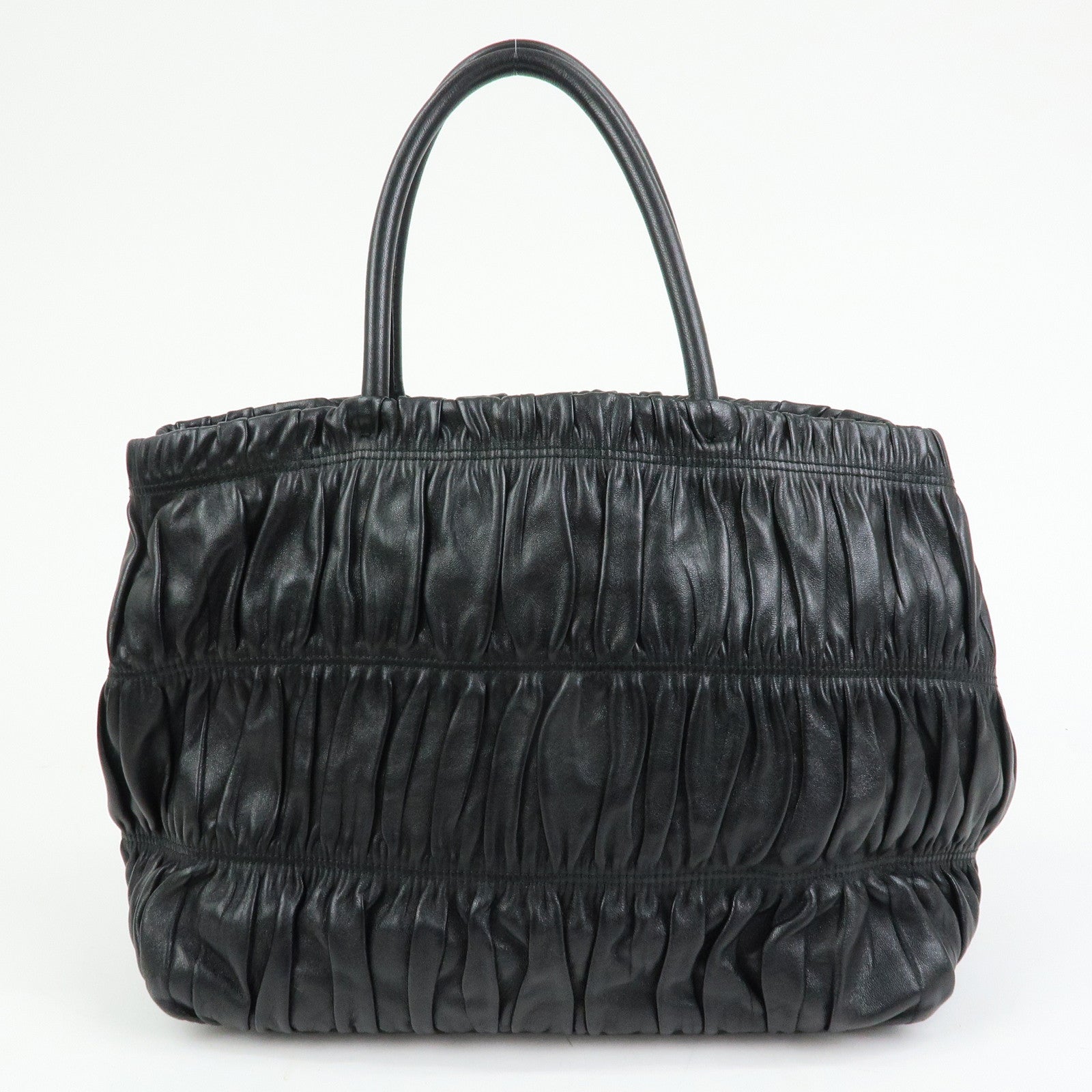 PRADA Ribbon Nappa Gaufure Leather 2Way Bag Black BN1932